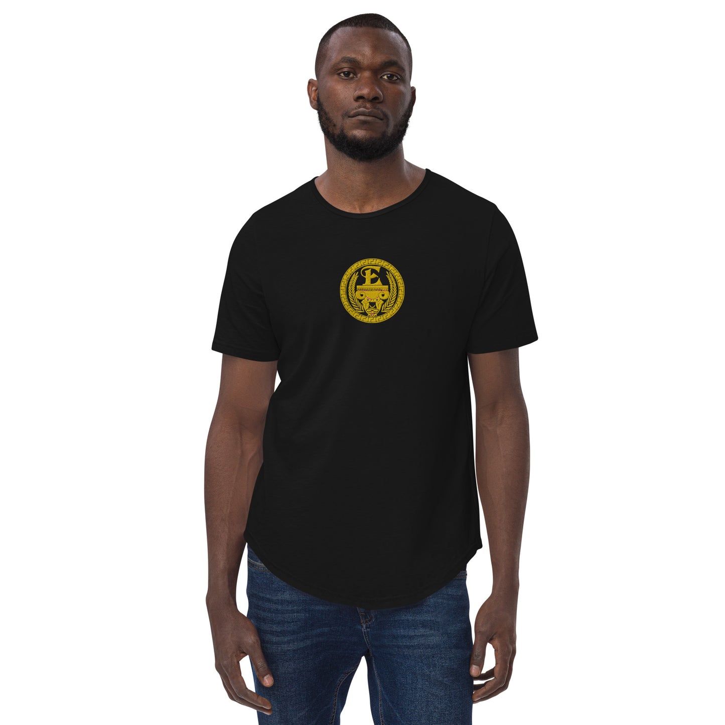 Estevez Embroidery Logo Curved Hem T-Shirt