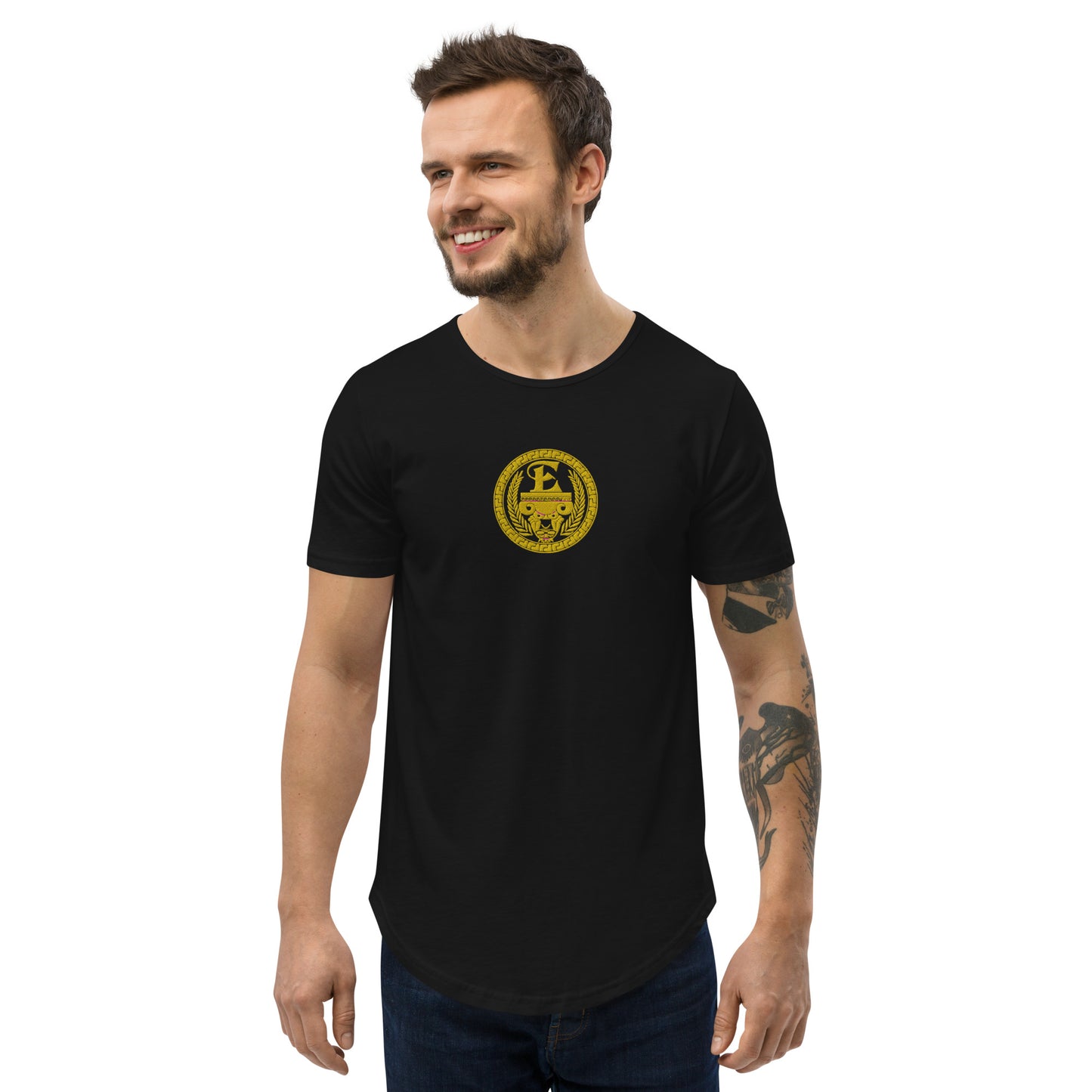 Estevez Embroidery Logo Curved Hem T-Shirt
