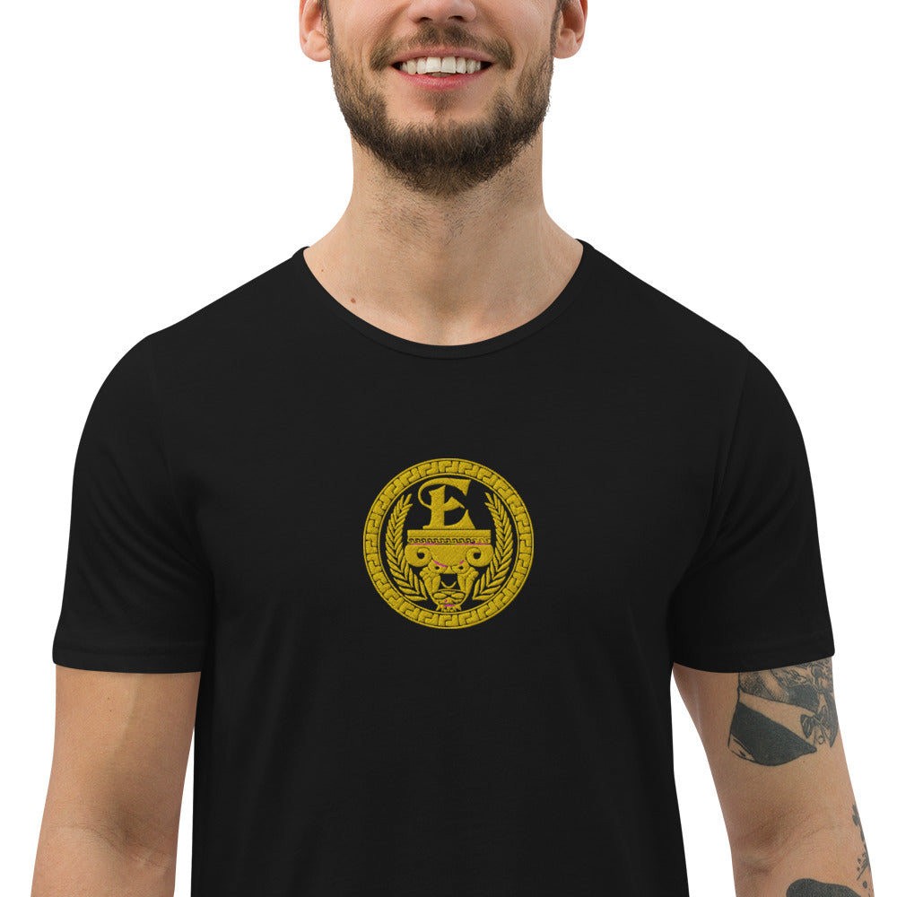 Estevez Embroidery Logo Curved Hem T-Shirt