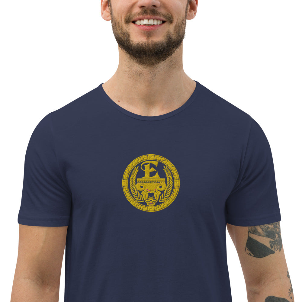 Estevez Embroidery Logo Curved Hem T-Shirt