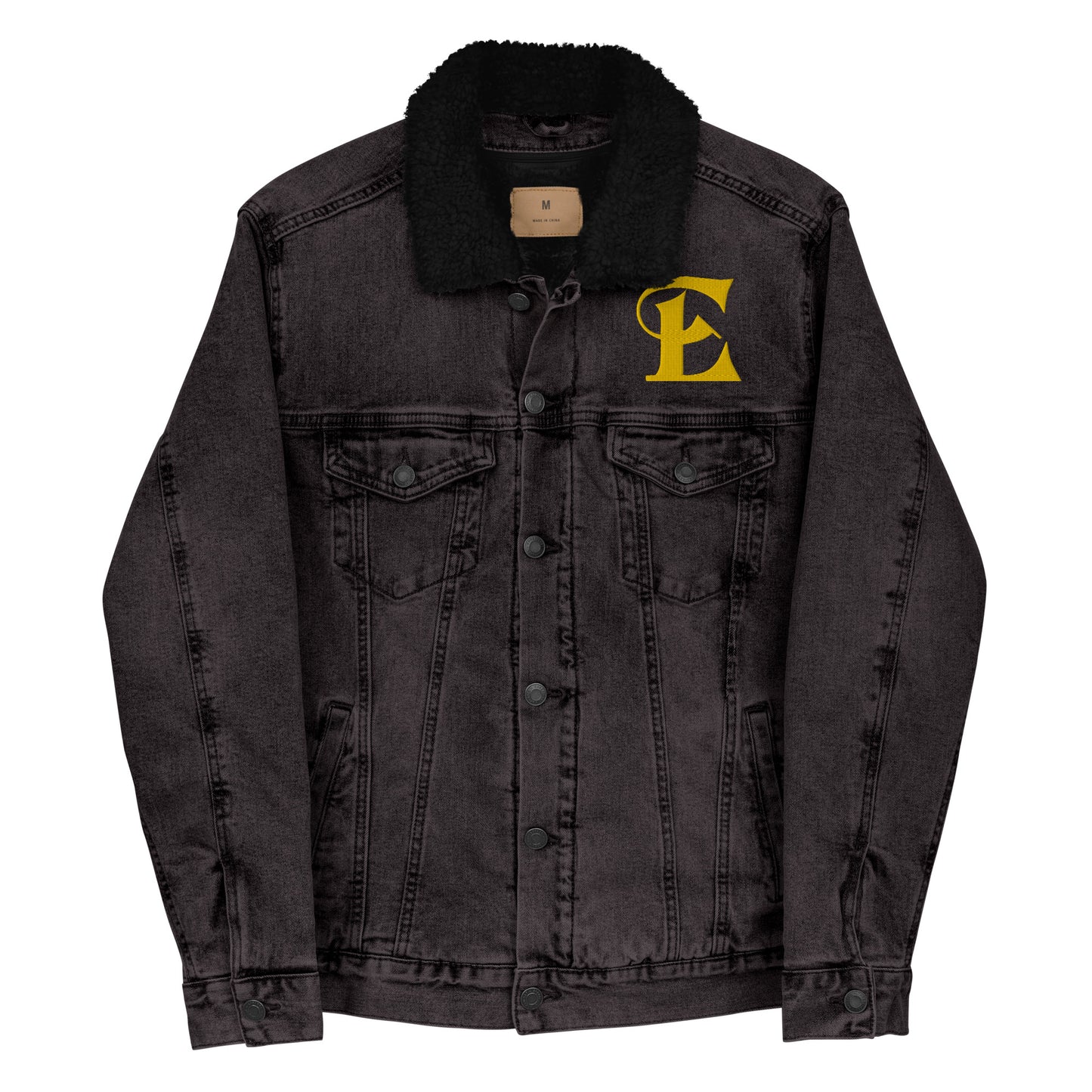 Estevez Embroidery Logo denim sherpa jacket