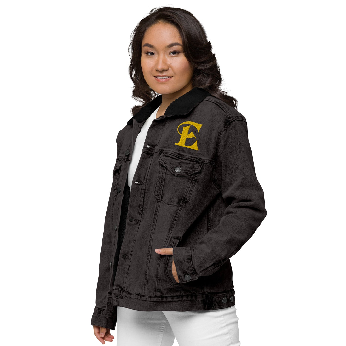 Estevez Embroidery Logo denim sherpa jacket