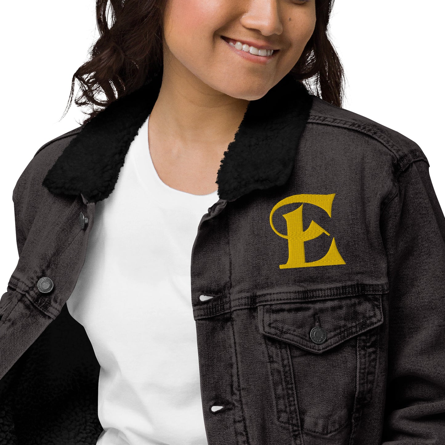 Estevez Embroidery Logo denim sherpa jacket