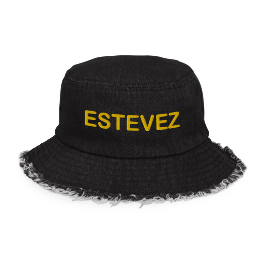 Estevez Distressed Denim Bucket Hat