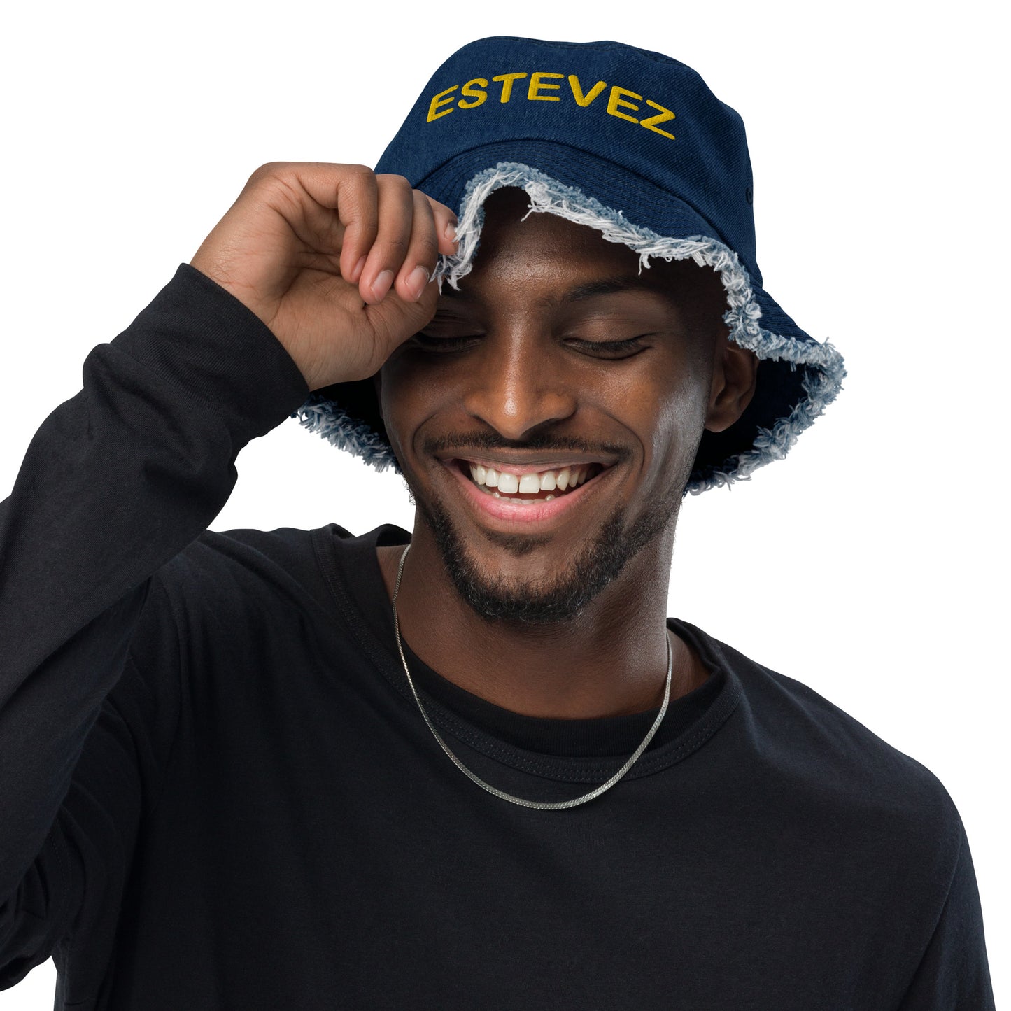 Estevez Distressed Denim Bucket Hat