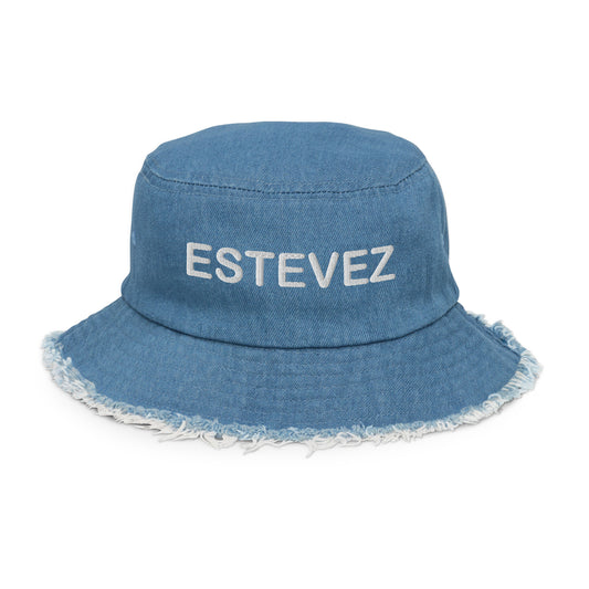 Estevez Distressed Denim Bucket Hat