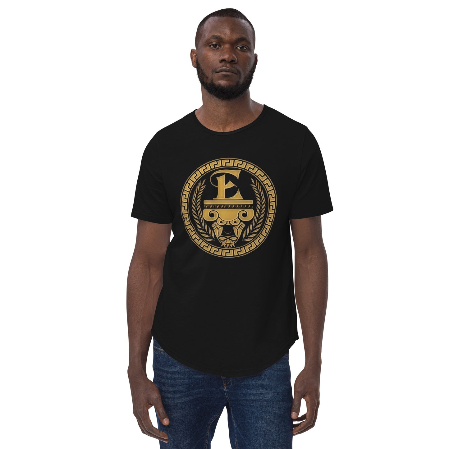 Camiseta Estevez con dobladillo redondeado y logo