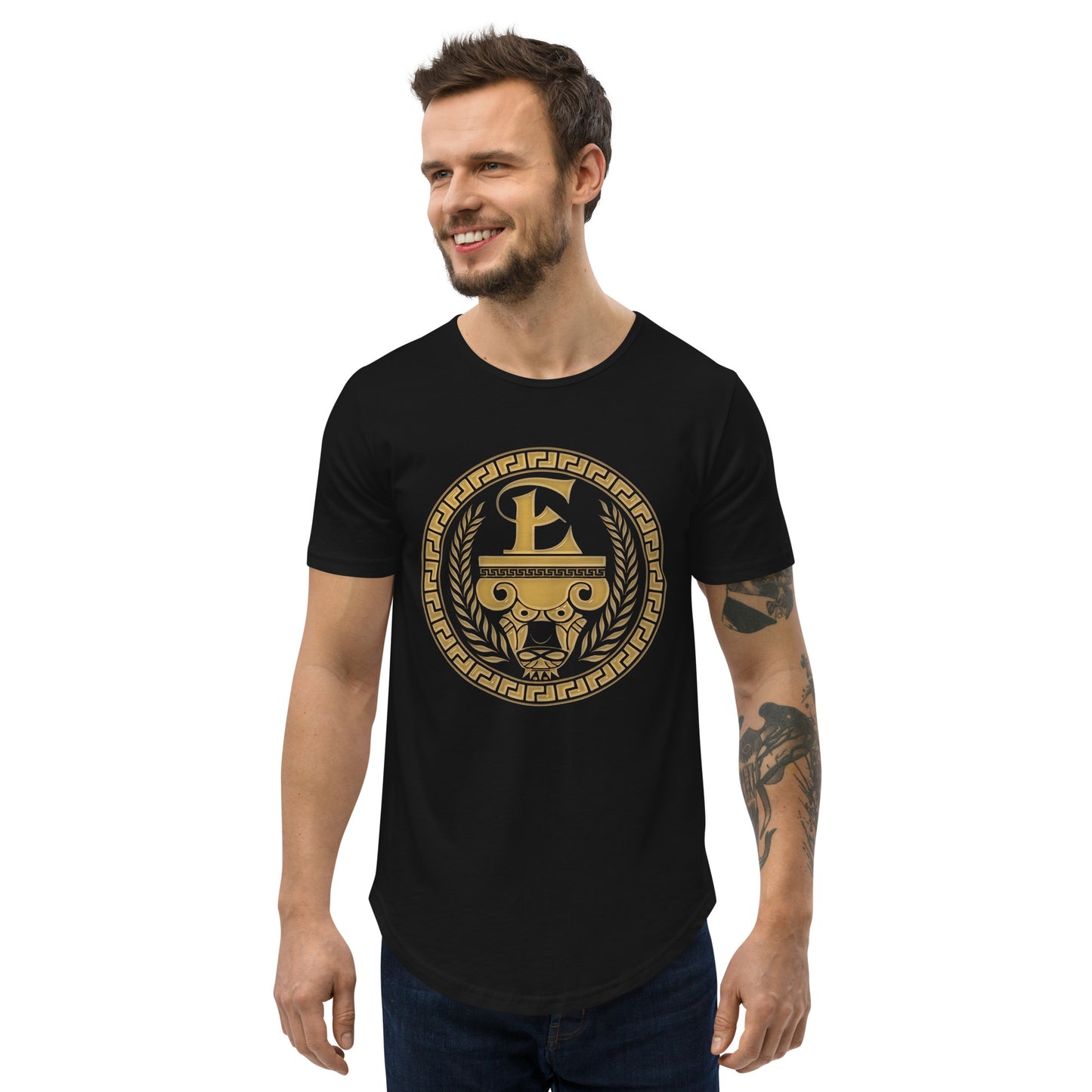 Camiseta Estevez con dobladillo redondeado y logo