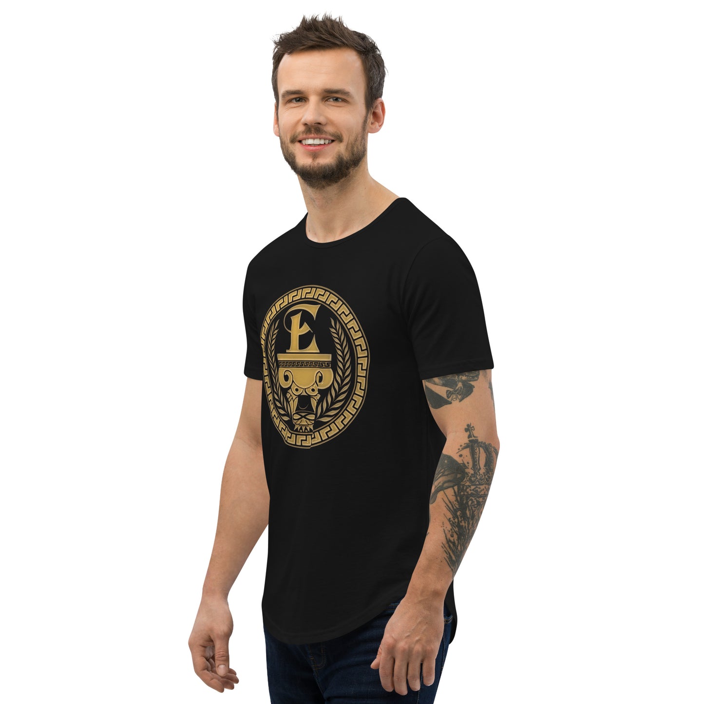 Camiseta Estevez con dobladillo redondeado y logo