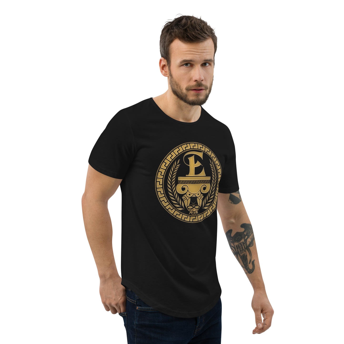 Camiseta Estevez con dobladillo redondeado y logo