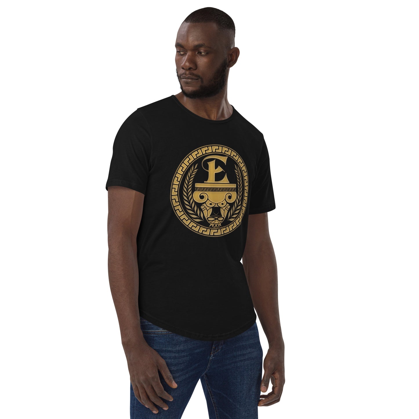 Camiseta Estevez con dobladillo redondeado y logo