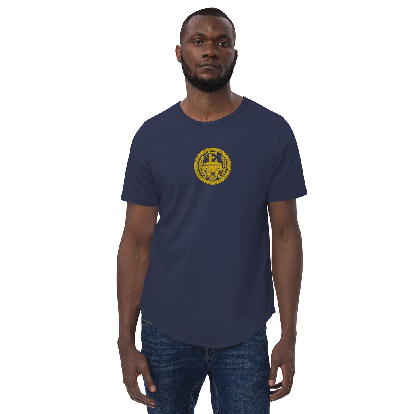 Estevez Embroidery Logo Curved Hem T-Shirt