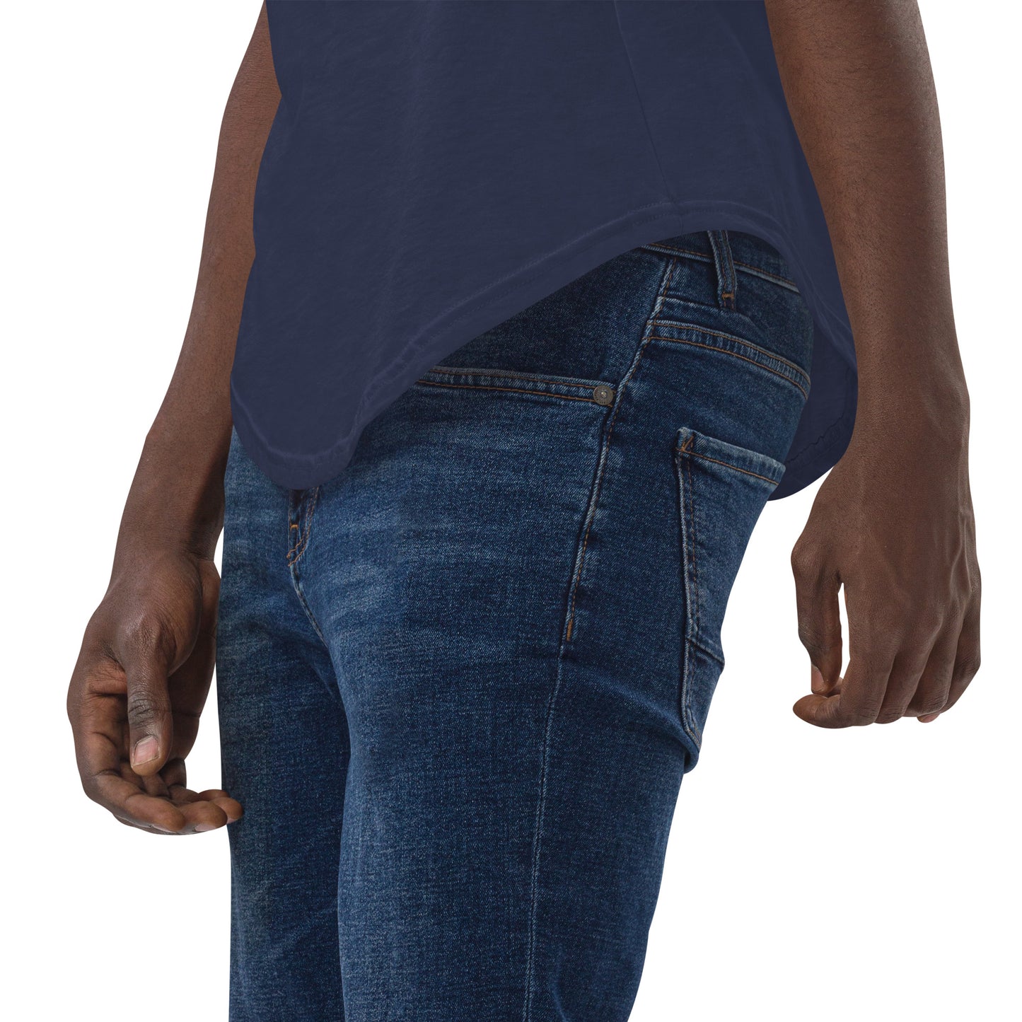 Estevez Embroidery Logo Curved Hem T-Shirt