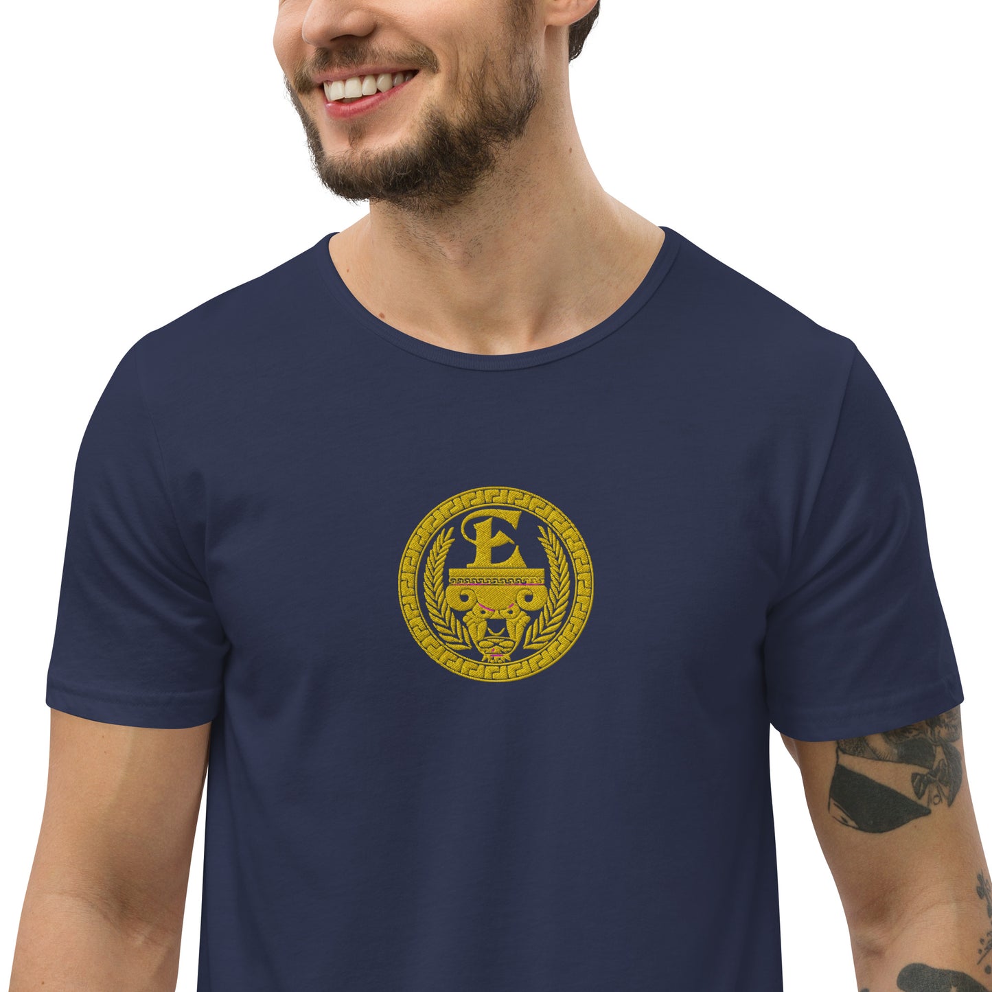 Estevez Embroidery Logo Curved Hem T-Shirt