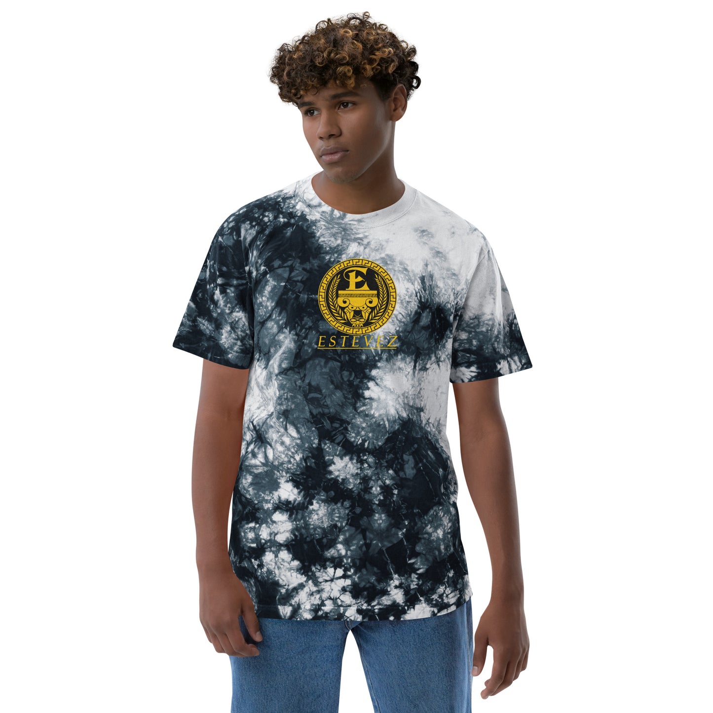Estevez Logo Embroidery tie-dye t-shirt