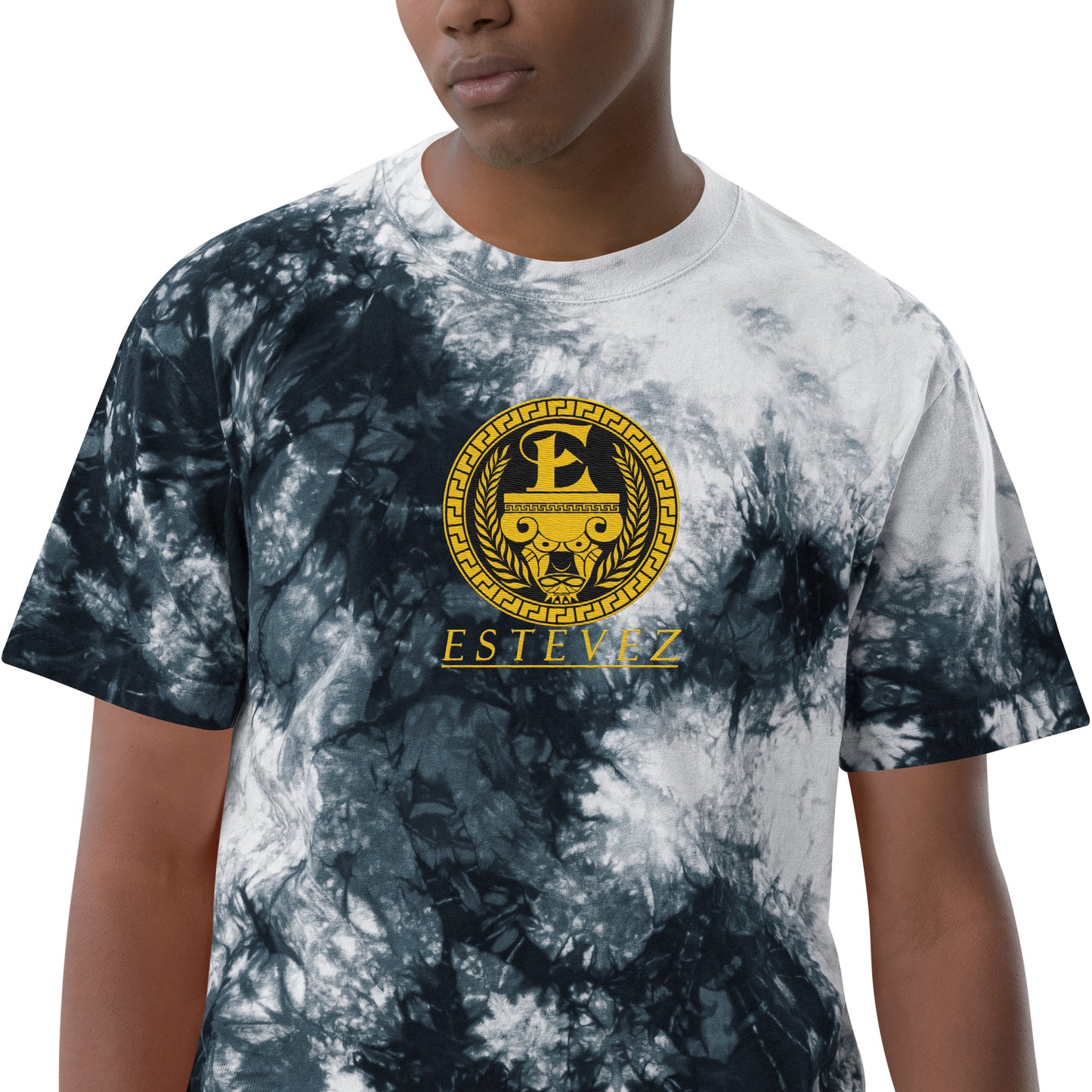Estevez Logo Embroidery tie-dye t-shirt