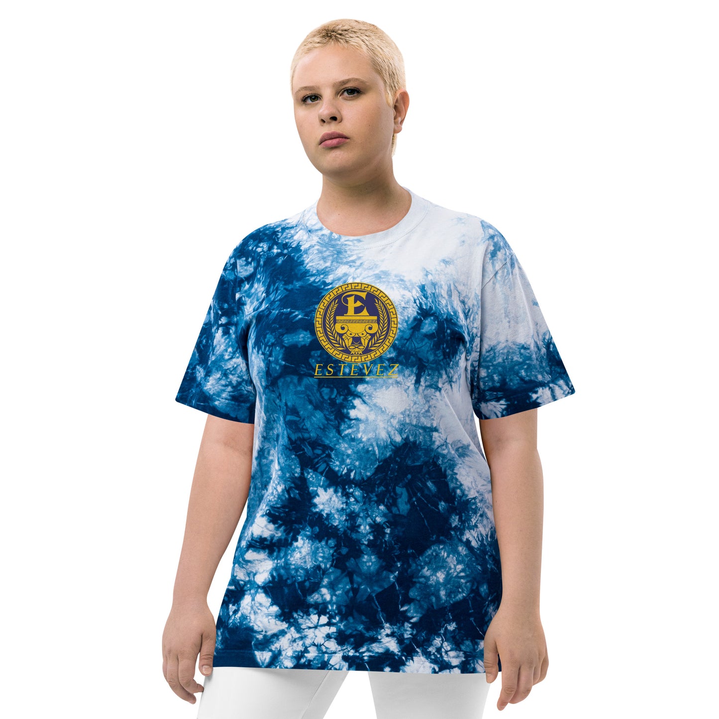 Estevez Logo Embroidery tie-dye t-shirt
