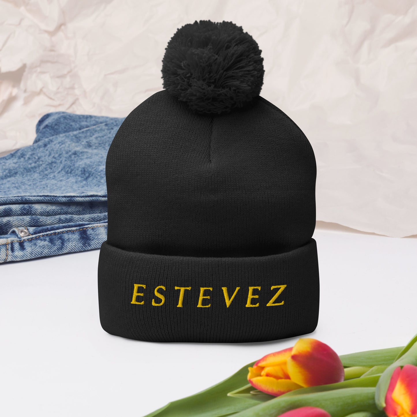 Estevez Pom-Pom Beanie
