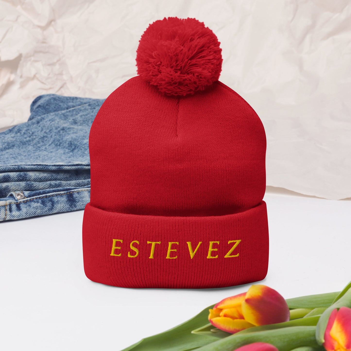 Estevez Pom-Pom Beanie