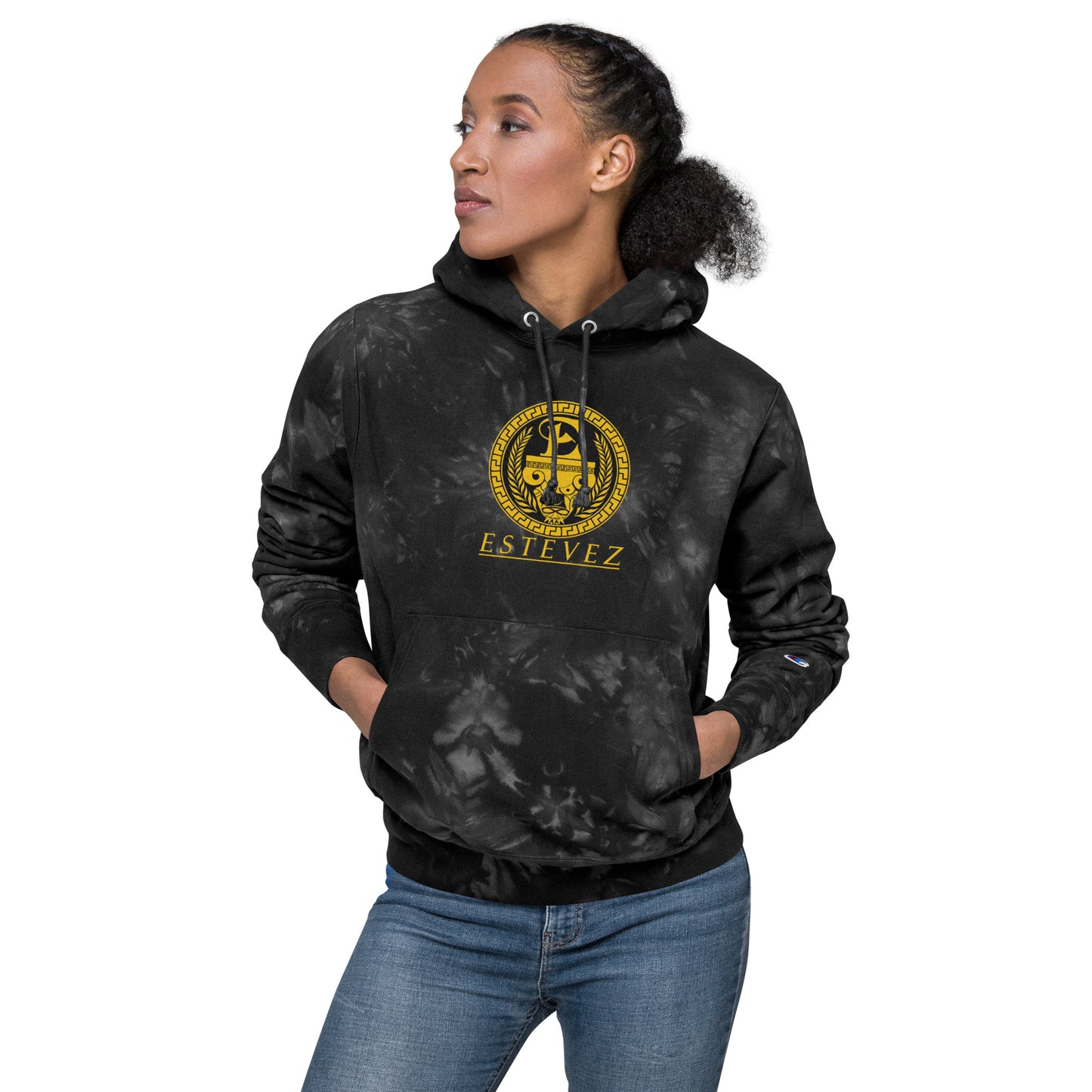 Estevez Embroidery Logo tie-dye hoodie
