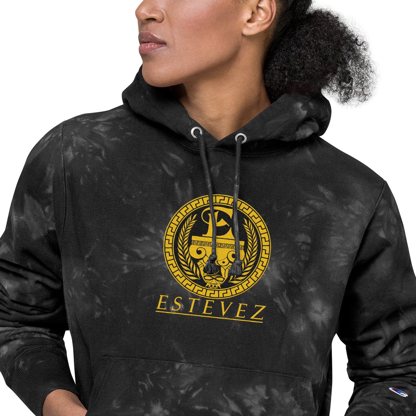 Estevez Embroidery Logo tie-dye hoodie