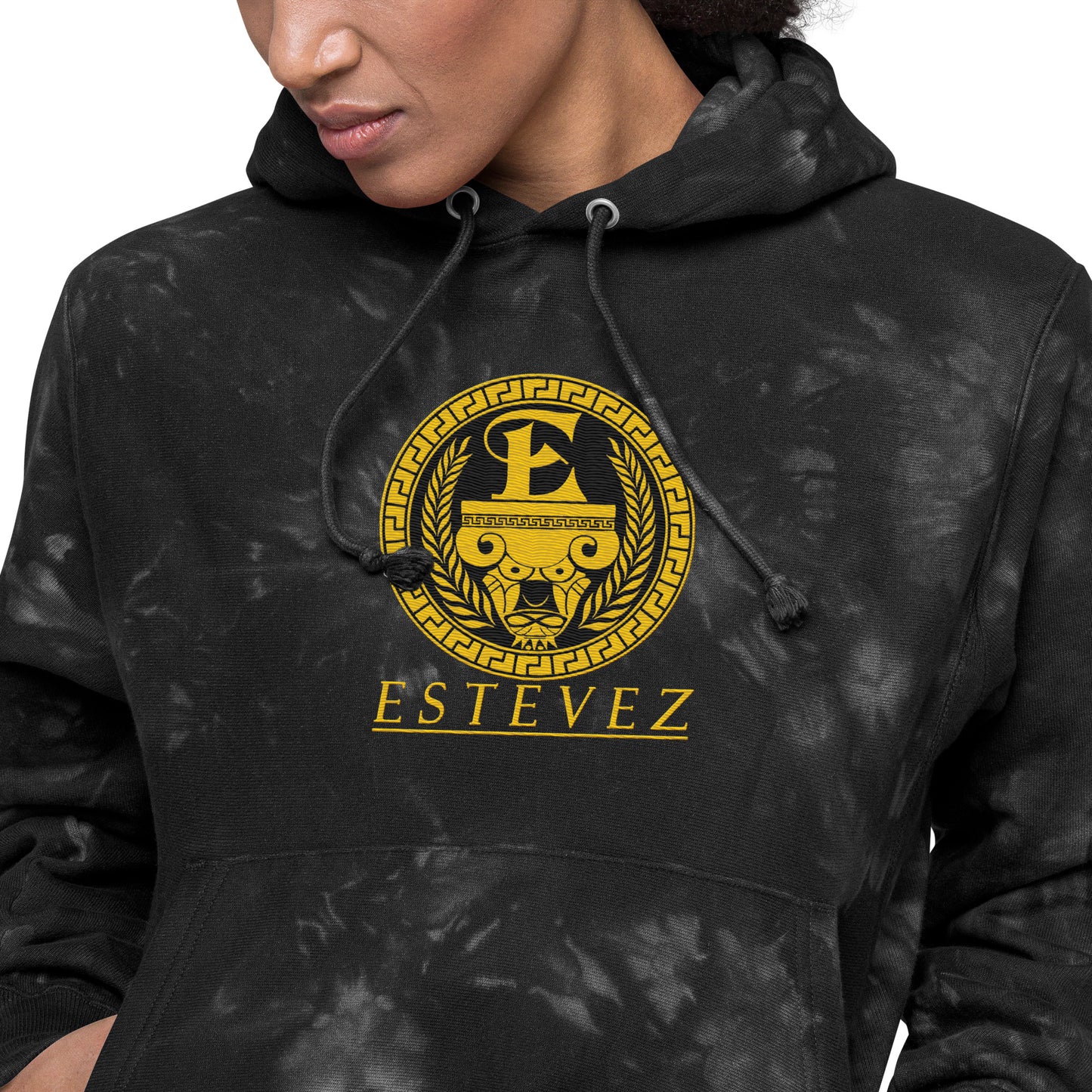 Estevez Embroidery Logo tie-dye hoodie