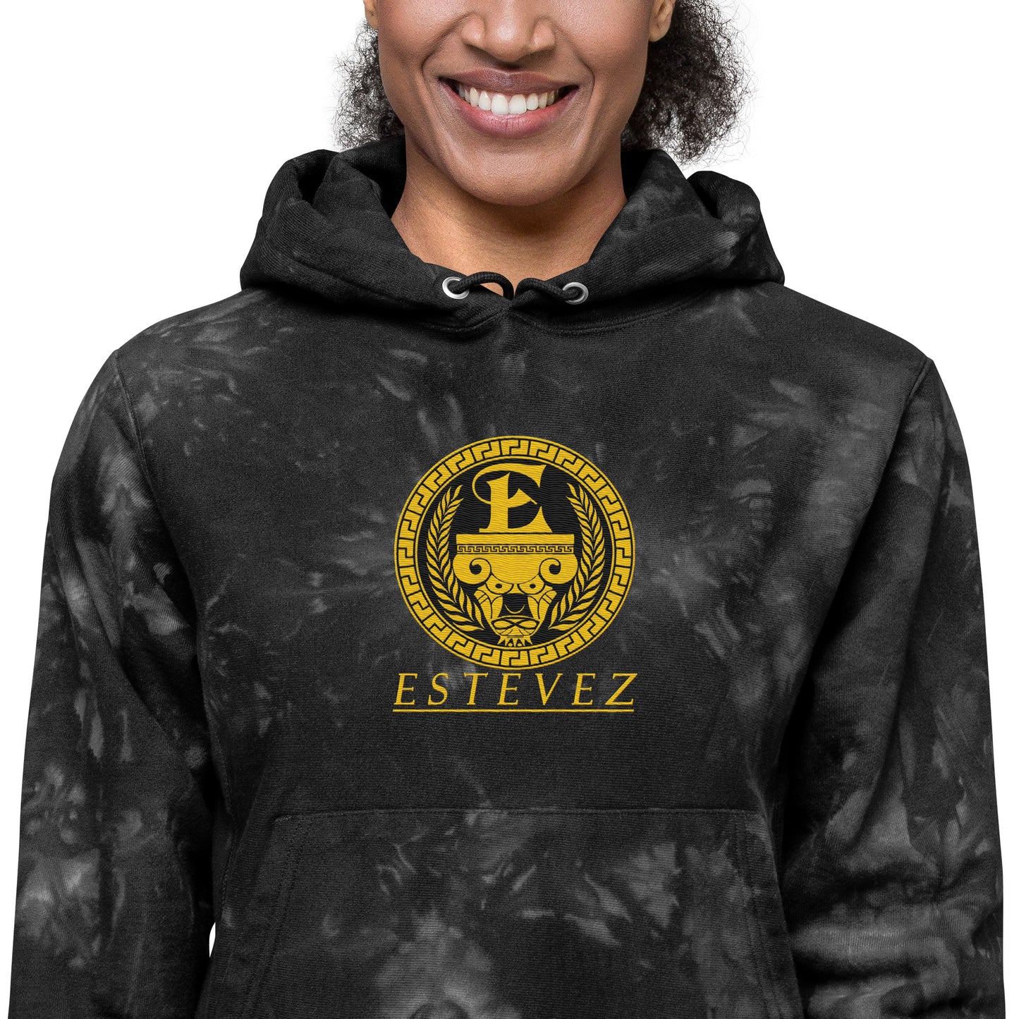 Estevez Embroidery Logo tie-dye hoodie