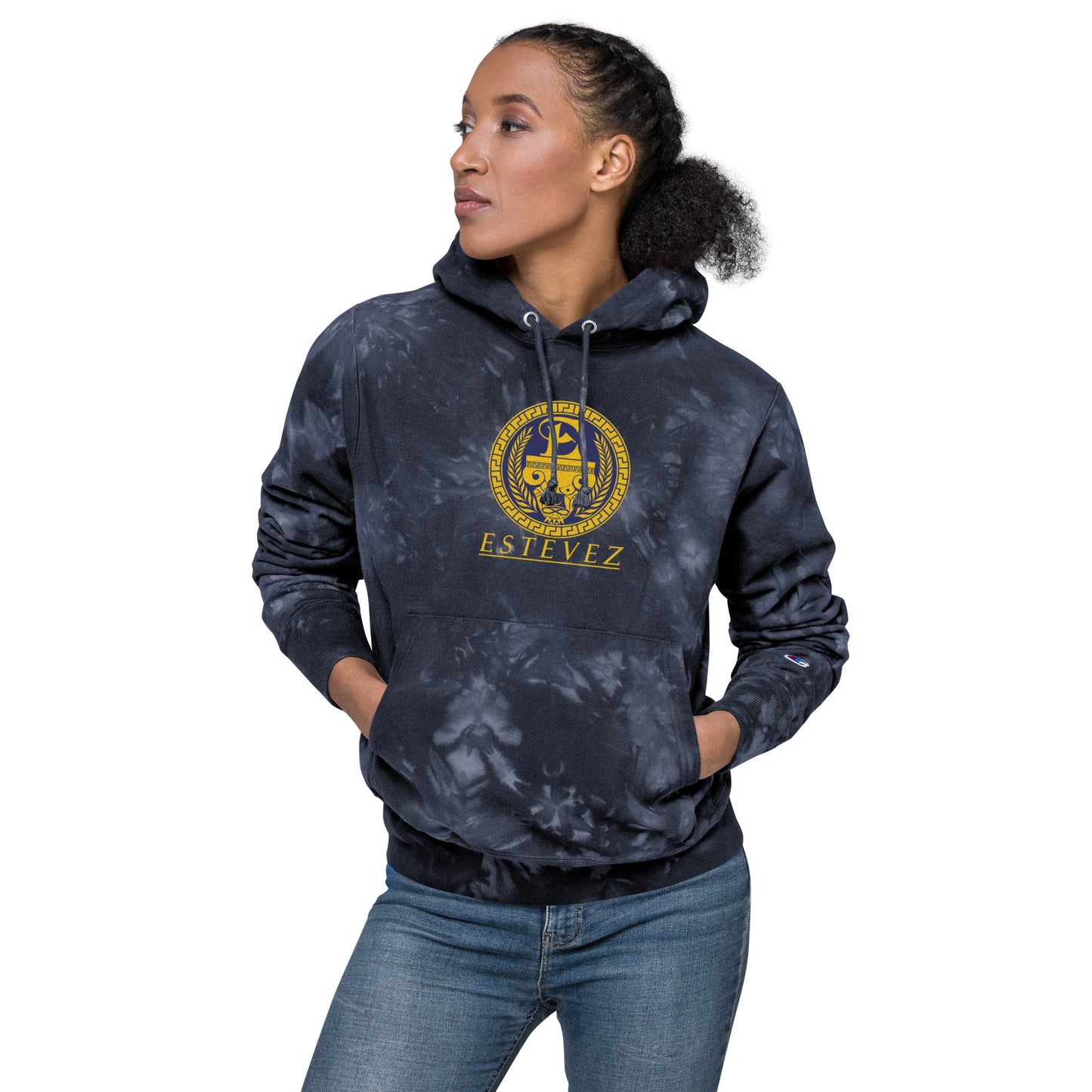 Estevez Embroidery Logo tie-dye hoodie