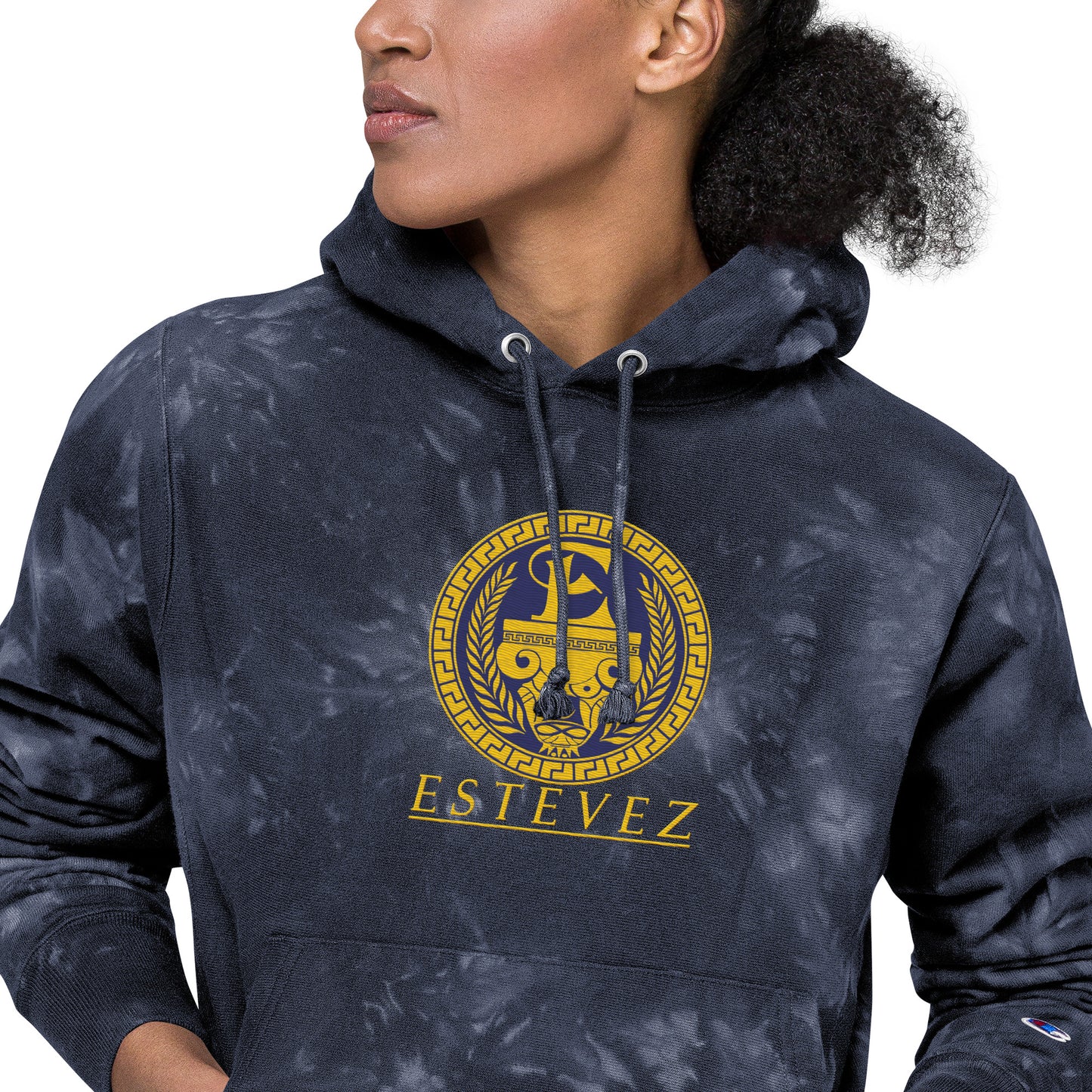Estevez Embroidery Logo tie-dye hoodie