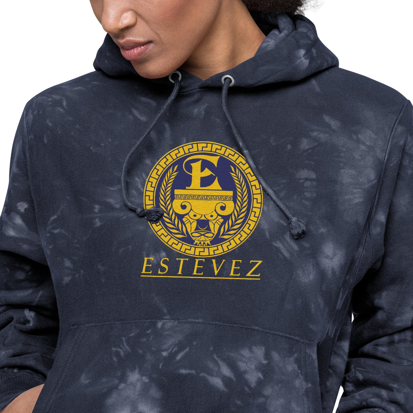 Estevez Embroidery Logo tie-dye hoodie