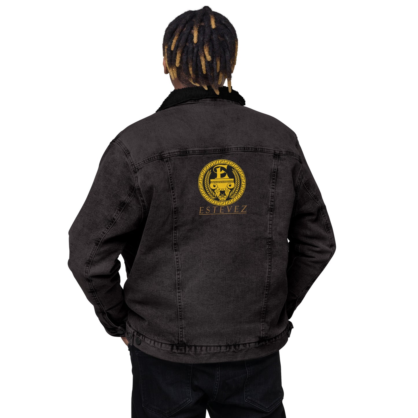 Estevez Embroidery logo Denim Sherpa Jacket