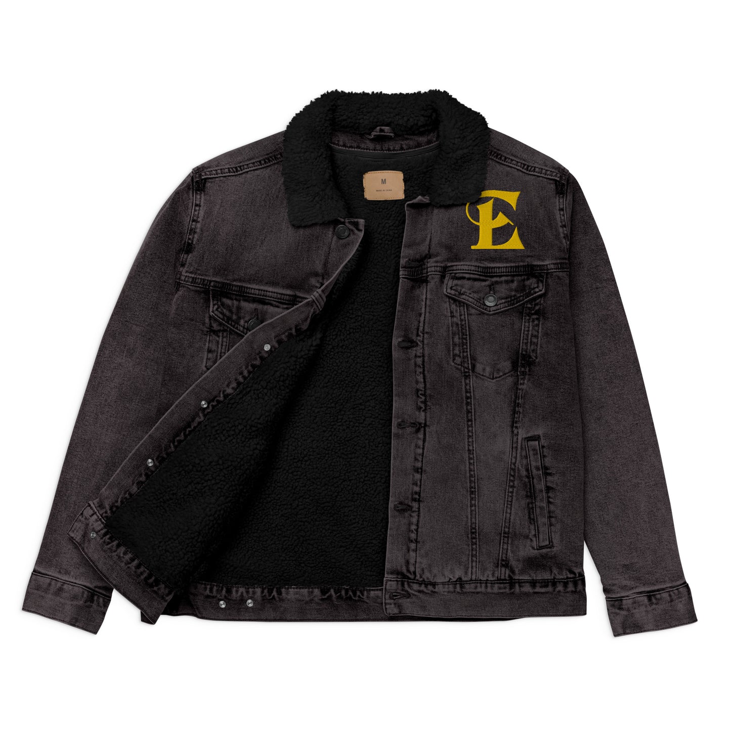 Estevez Embroidery Logo denim sherpa jacket
