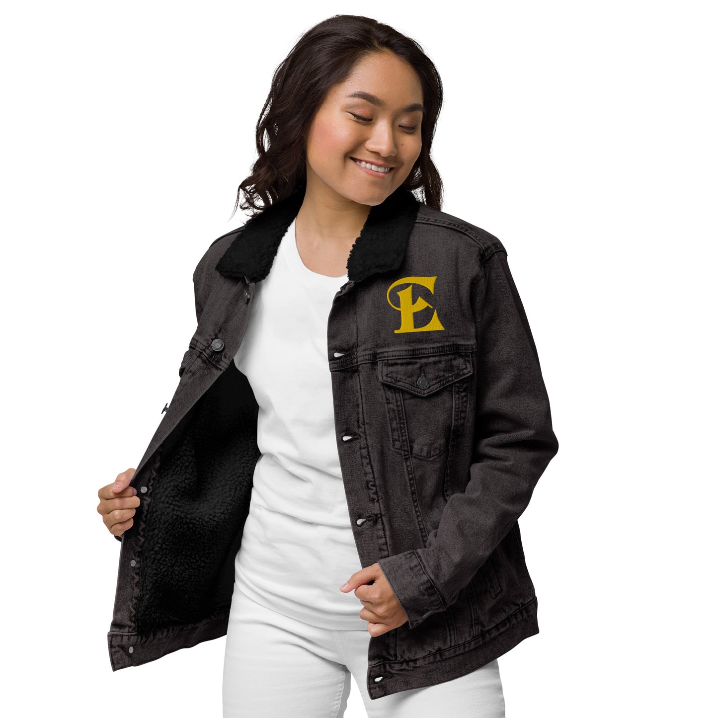 Estevez Embroidery Logo denim sherpa jacket