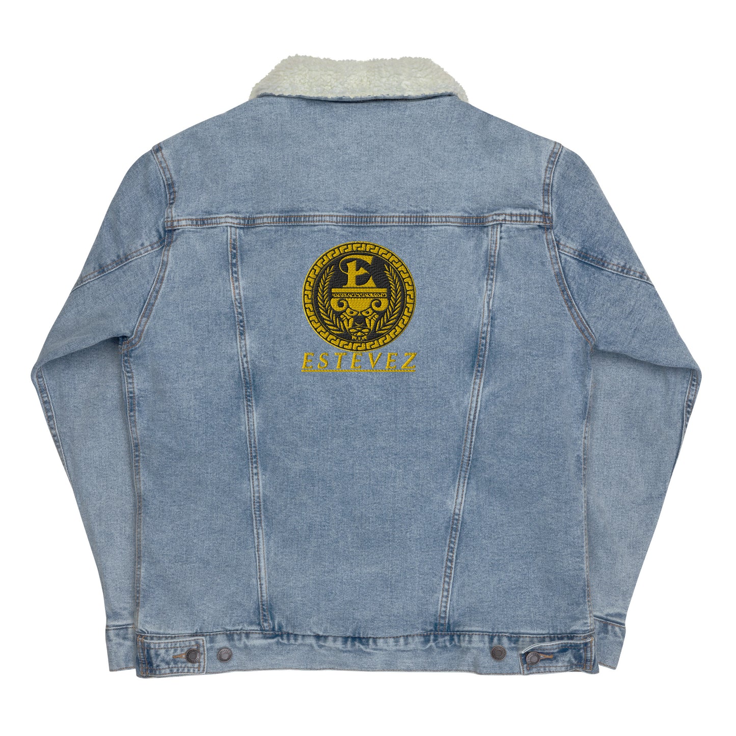 Estevez Embroidery Logo denim sherpa jacket