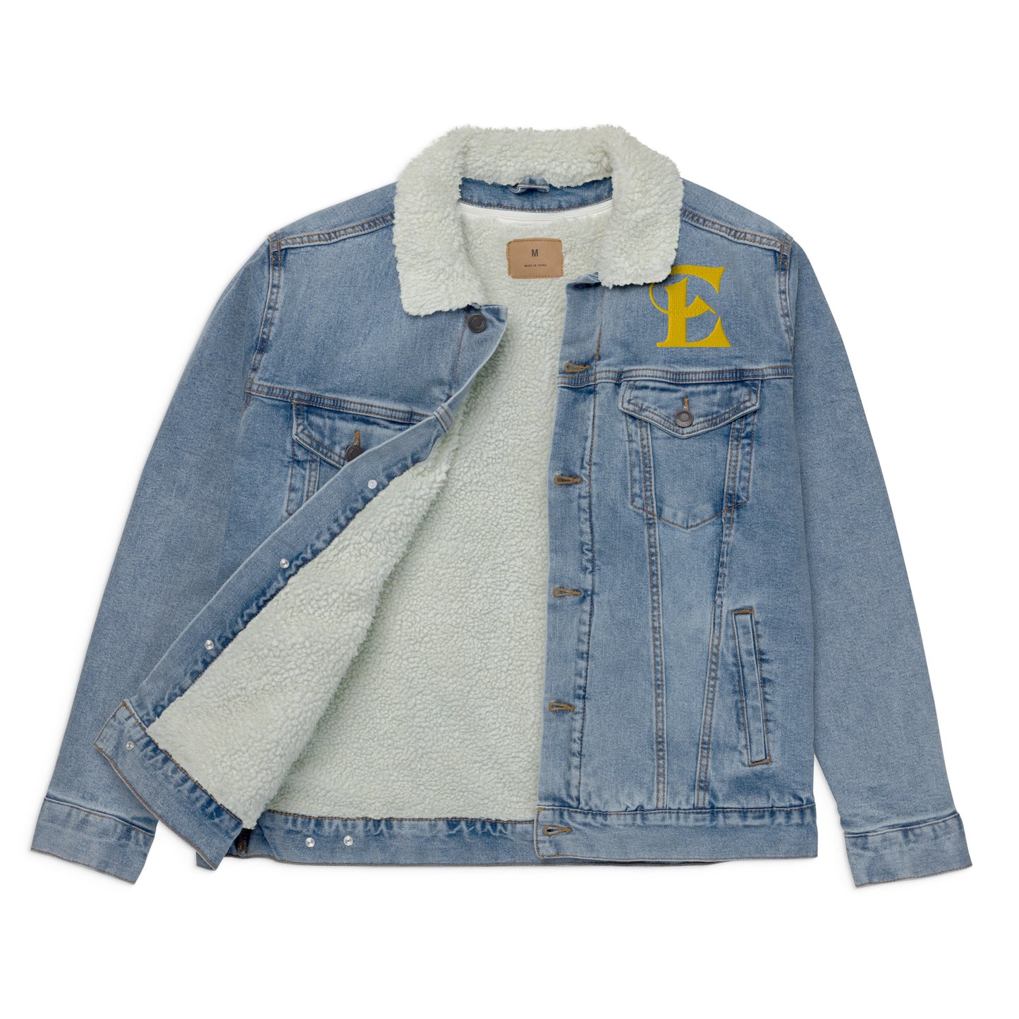 Estevez Chaqueta de sherpa vaquera con logo bordado
