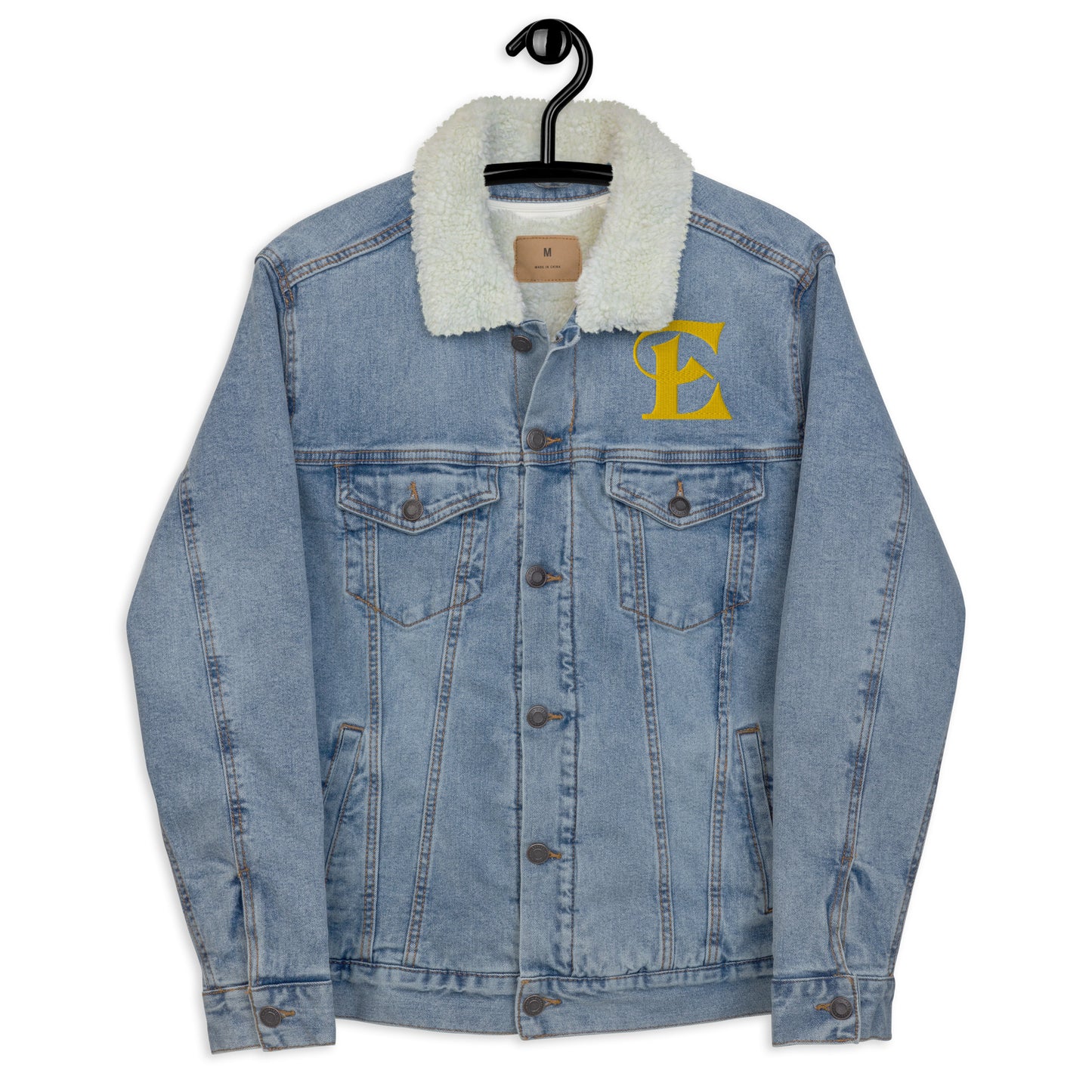 Estevez Embroidery Logo denim sherpa jacket