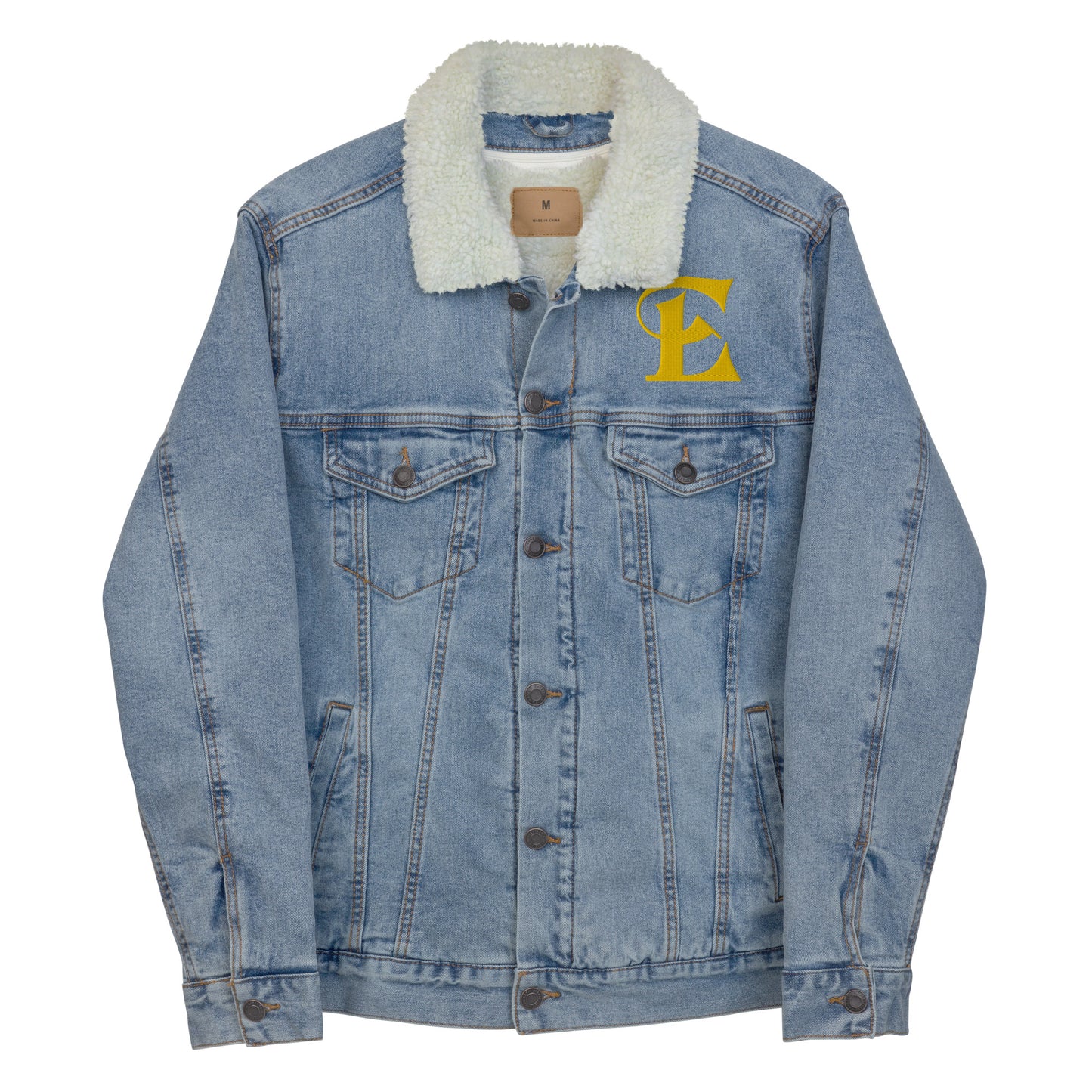 Estevez Embroidery Logo denim sherpa jacket