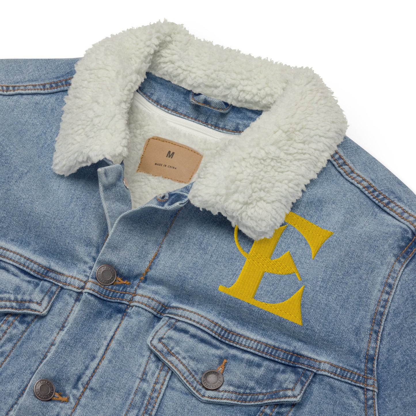 Estevez Embroidery Logo denim sherpa jacket