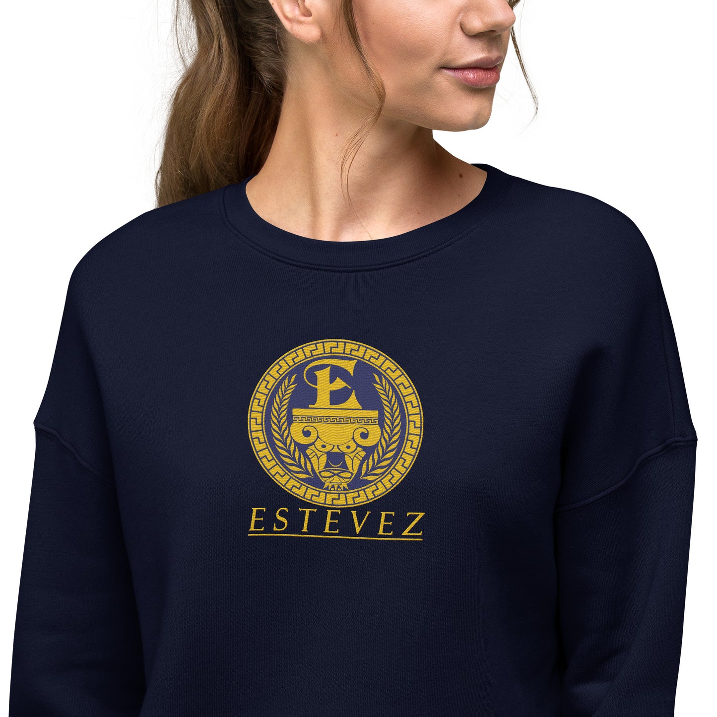 Sudadera corta con logo bordado de Estevez